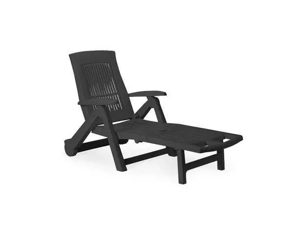 Tumbona plegable de plástico zircone antracita | Brico Depôt Occasione Imperdibile