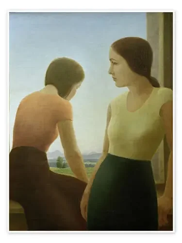 Two girls at the window de Georg Schrimpf akg-images