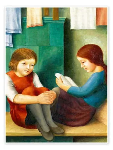 Two girls on the stove de Georg Schrimpf Master Collection