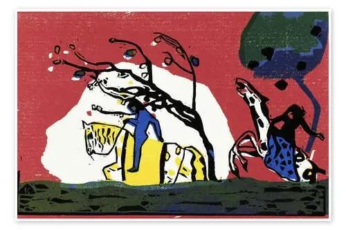 Two riders from red de Wassily Kandinsky Master Collection