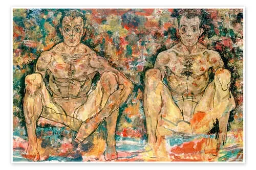 Two Squatting Men de Egon Schiele akg-images