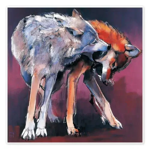 Two Wolves de Mark Adlington Bridgeman Images