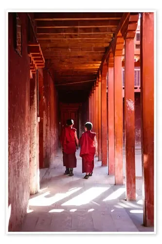 Two young monks in a monastery, Nepal de Matteo Colombo