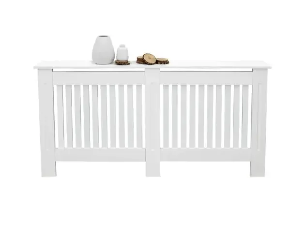 Ultima Occasione Cubierta para radiador 152x19x82cm mdf lacado blanco diseño de láminas | Brico Depôt