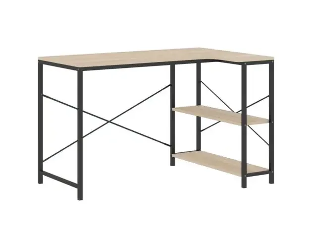 Ultima Occasione vidaXL escritorio de ordenador contrachapada negro y roble 110x72x70cm | Brico Depôt
