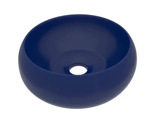 Ultima Occasione vidaXL lavabo de lujo redondo cerámica azul oscuro mate 40×15 cm | Brico Depôt