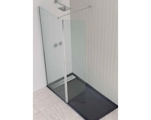 Ultime Pezzi Mampara fija 120cm. + abatible 40cm. Perfil cromo brillo con antical. | Brico Depôt