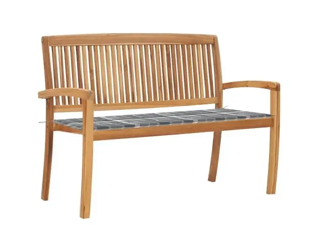 Ultime Pezzi vidaXL banco de jardín apilable y cojín madera maciza de teca 128,5 cm | Brico Depôt