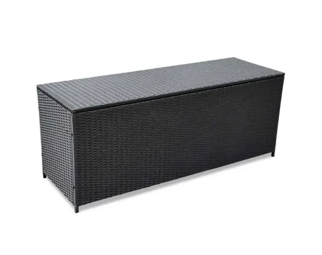 Ultime Pezzi vidaXL caja de almacenaje de jardín ratán sintético negro 150x50x60 cm | Brico Depôt
