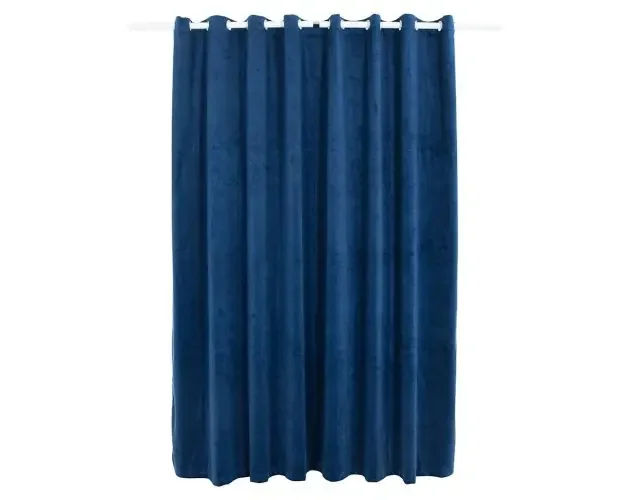 Ultime Pezzi vidaXL cortina opaca y anillas metal terciopelo azul oscuro 290×245 cm | Brico Depôt
