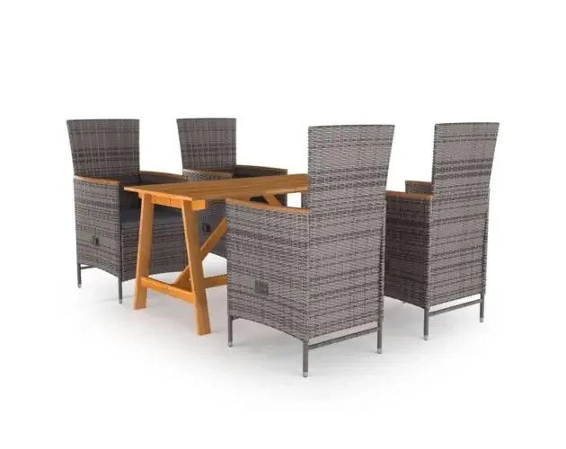 Ultime Pezzi vidaXL juego de comedor para jardín 5 piezas gris | Brico Depôt