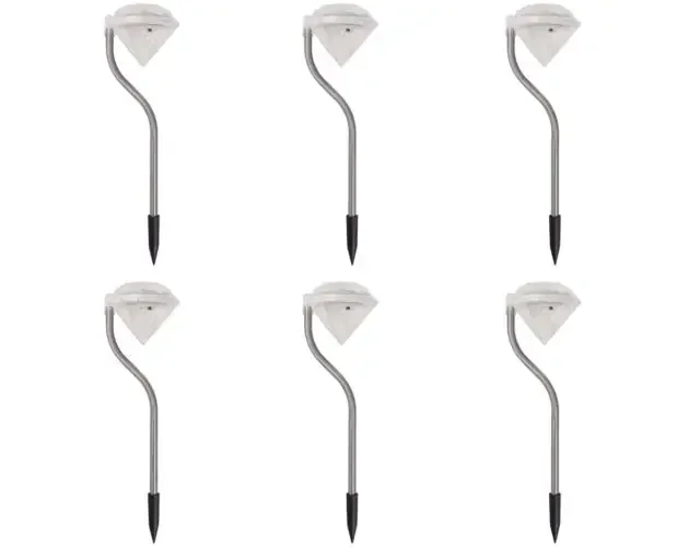 Ultime Pezzi vidaXL lámparas LED solares para jardín 6 unidades 9×7,8×29,5 cm | Brico Depôt