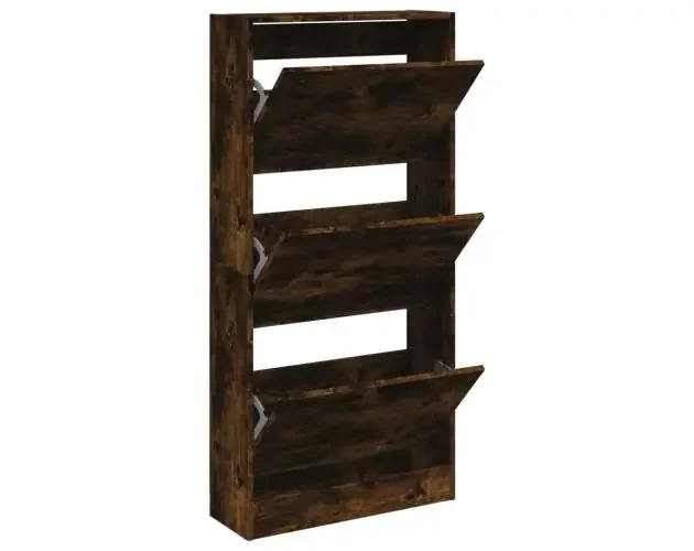 Ultime Pezzi vidaXL zapatero de madera de ingeniería roble ahumado 60x21x125,5 cm | Brico Depôt