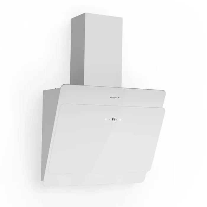 Ultimissimo Modello Aurica 60 Campana extractora | Inclinada | 60 cm | Montaje en pared | 165 W | Potencia de extracción: 600 m³/h | 3 niveles | Led: 2 x 1,5 W | Panel táctil | Conducto de salida blanco de 2 piezas | Vid