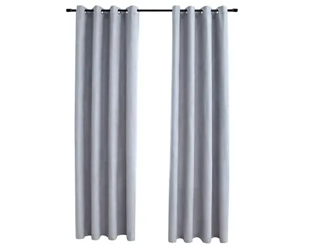 Ultimissimo Modello vidaXL cortinas opacas con anillas de metal 2 piezas gris 140×245 cm | Brico Depôt