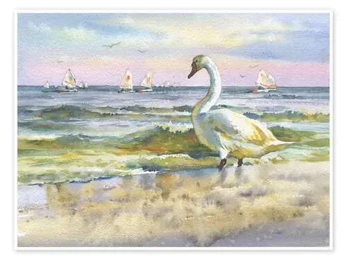 Un cisne en la playa de Samira Yanushkova