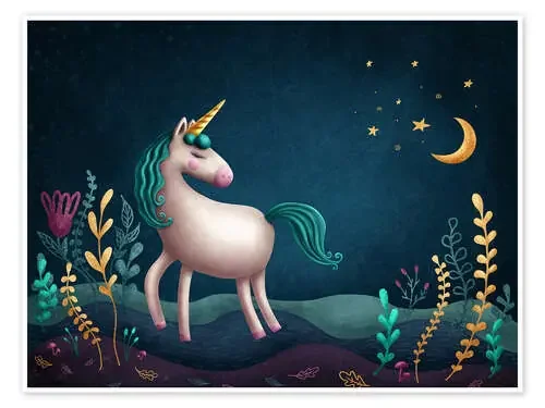 Unicorn in a magical forest II de Elena Schweitzer