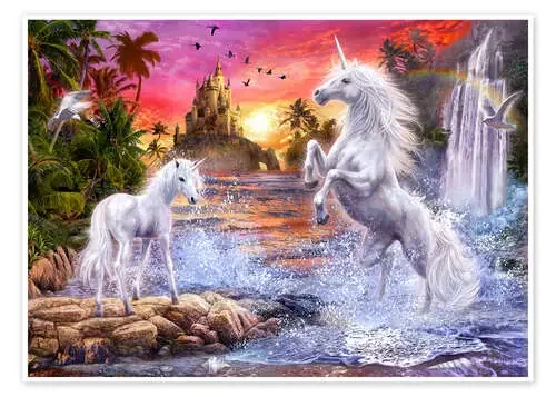 Unicornios en una cascada de Jan Patrik Krasny MGL Licensing