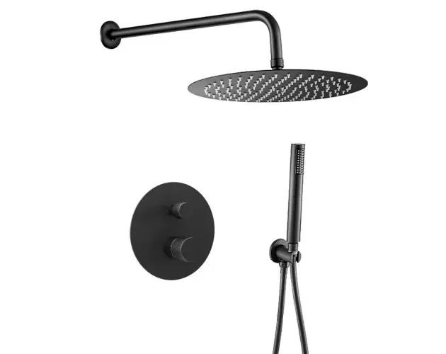 Valaz ducha empotrada monomando pared redonda maneta luxury negro mate | Brico Depôt Prezzo Conveniente