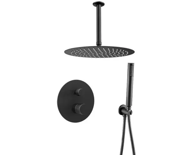 Valaz ducha empotrada monomando techo redonda maneta luxury negro mate | Brico Depôt Pagamento Sicuro