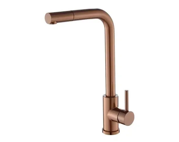Valaz grifo de cocina extraíble redondo oro rosa cepillado serie amur | Brico Depôt Miglior Prezzo