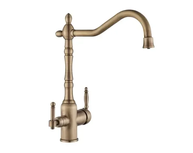 Valaz grifo de cocina osmosis 3 vías diseño vintage dorado envejecido | Brico Depôt Prezzo Basso