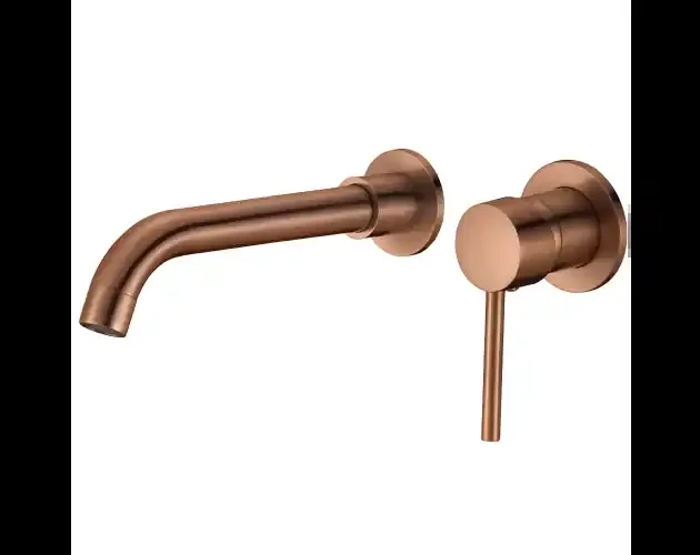 Valaz grifo lavabo redondo monomando caño 21cm oro rosa cepillado | Brico Depôt Occasione Imperdibile