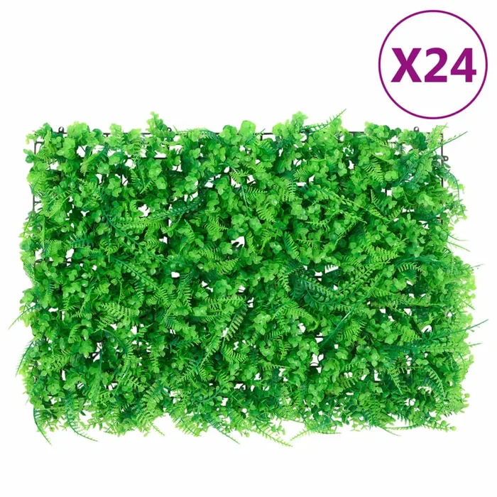 Valla de hojas de helecho artificial 24 uds verde 40×60 cm