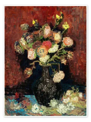 Vase with Chinese Asters and Gladioli de Vincent van Gogh Master Collection