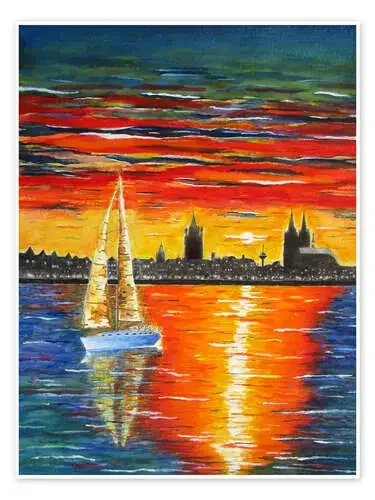 Velero en el atardecer frente a colonia de siegfried2838