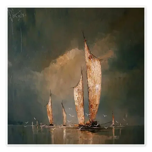 Veleros en la luz dorada del atardecer de Justyna Kopania