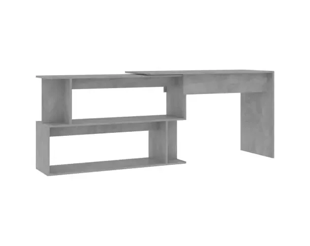 Vendita Finale vidaXL escritorio de esquina contrachapada gris hormigón 200x50x76 cm | Brico Depôt