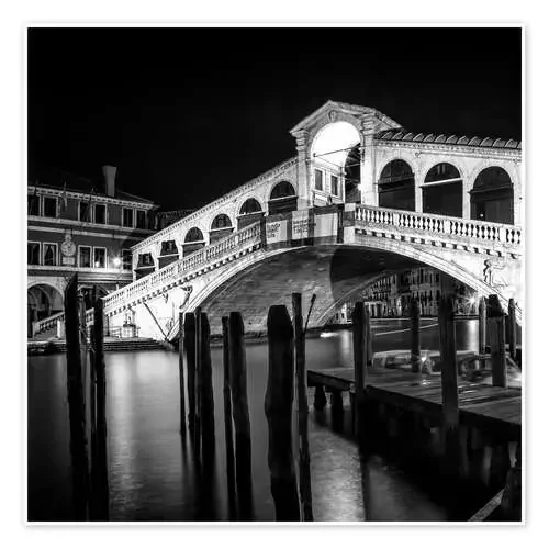 VENICE Rialto Bridge at Night de Melanie Viola