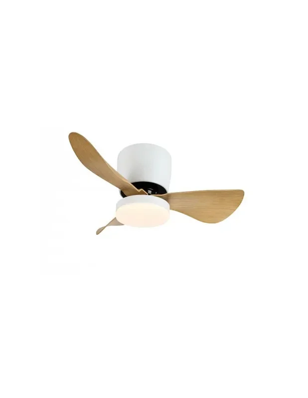 Ventilador DC Pequeño Blanco Madera
