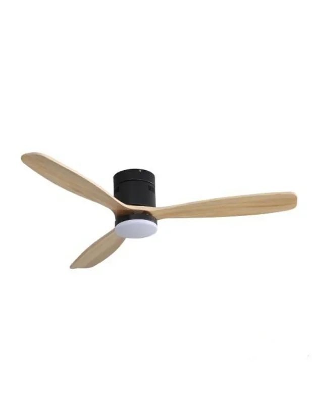 Ventilador de Techo Negro Madera poca Altura