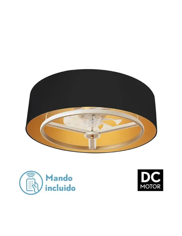 Ventilador de Techo Negro Oro