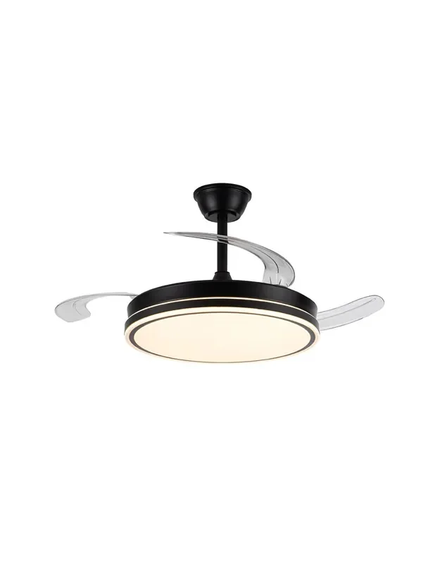 Ventilador Led Tricolor Regulable Negro Smart
