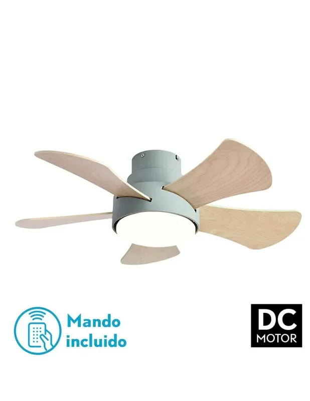 Ventilador Verde Aspas Reversibles Blanco Haya