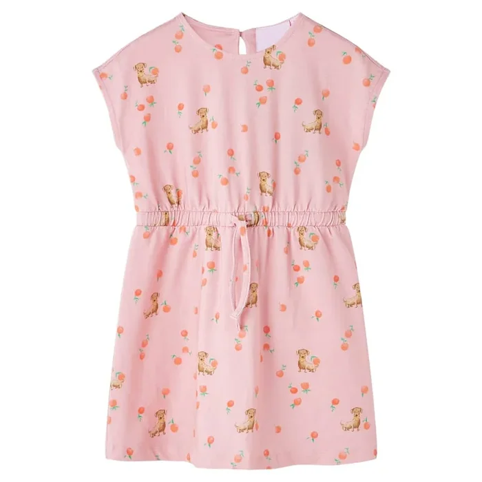 Vestido infantil con cordón naranja claro 128
