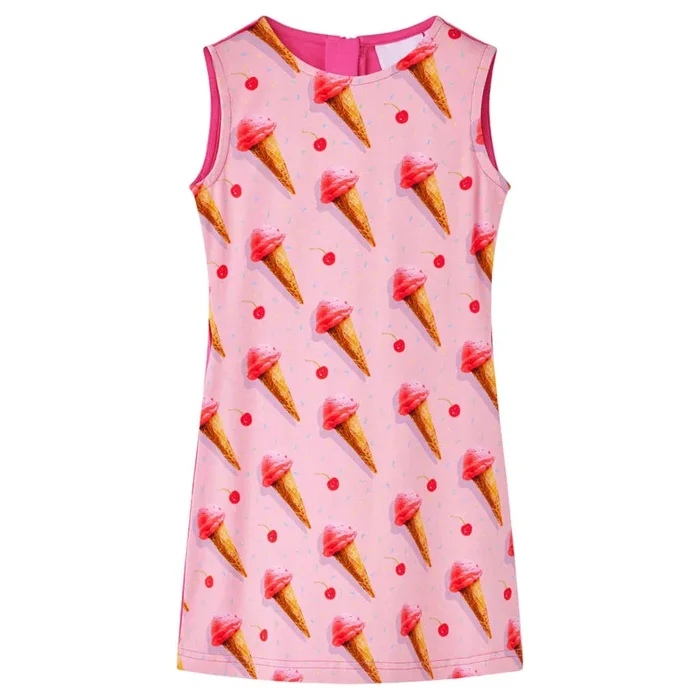 Vestido infantil rosa brillante 128