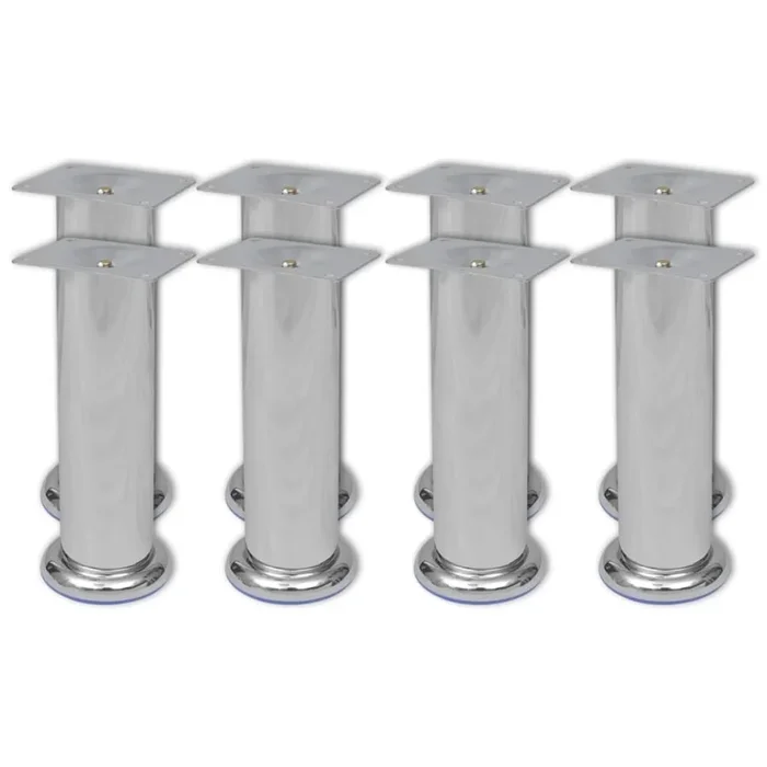 vidaXL 8x Patas de sofá redondas cromadas 180 mm
