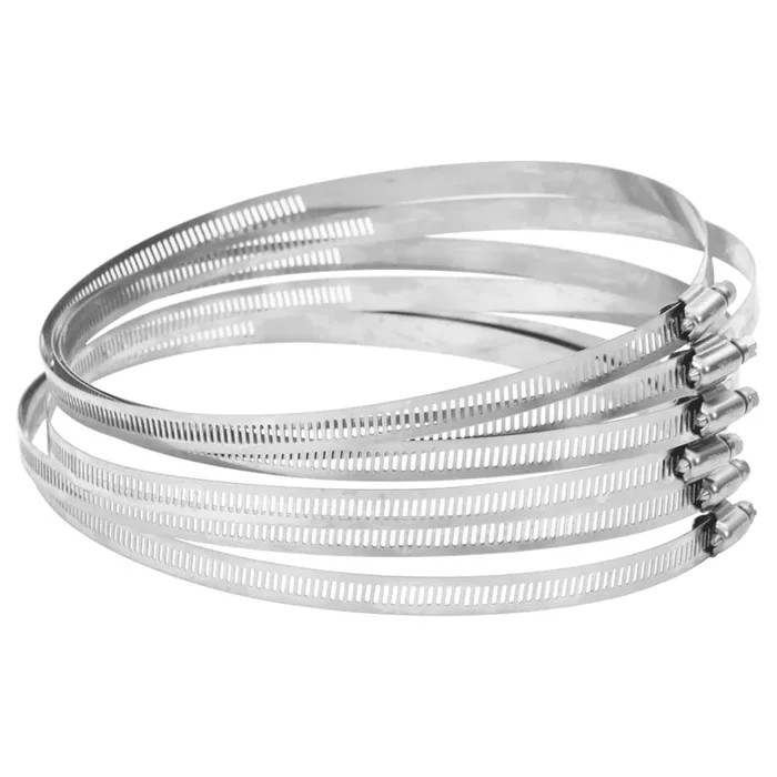 vidaXL Abrazaderas de manguera 6 uds 91-225 mm acero inoxidable 304
