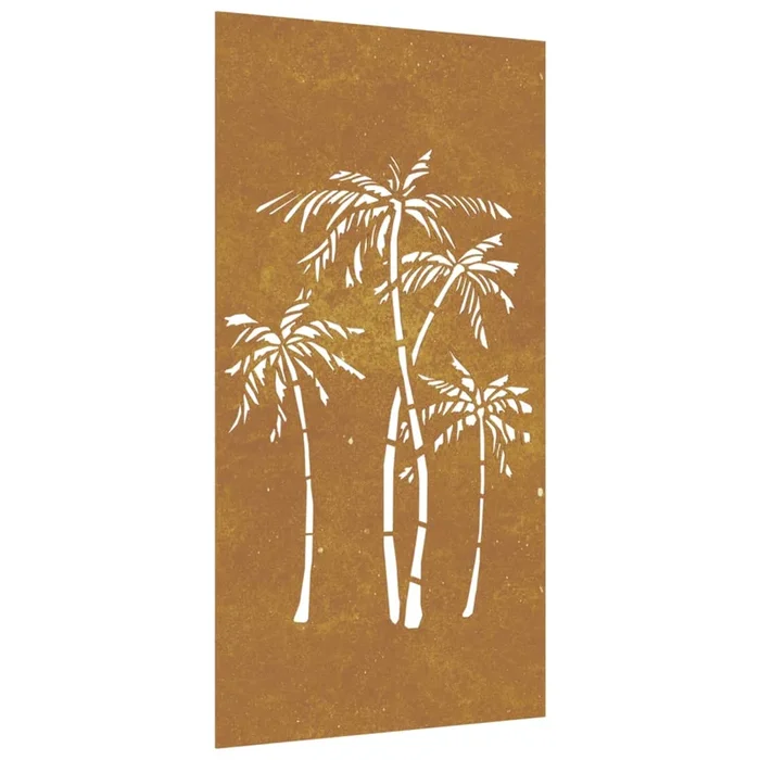 vidaXL Adorno de pared de jardín acero corten diseño palmera 105×55 cm
