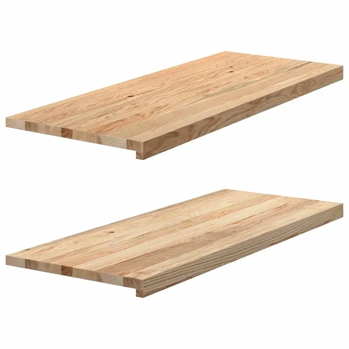 vidaXL Alféizares de ventana 2 uds madera maciza roble sin tratar (19)
