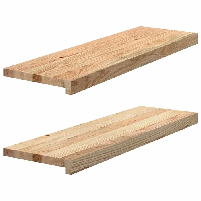 vidaXL Alféizares de ventana 2 uds madera maciza roble sin tratar (8)