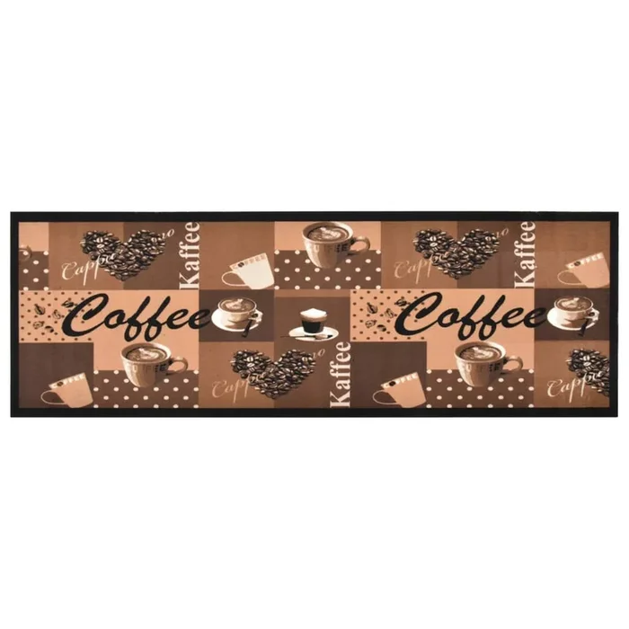 vidaXL Alfombra de cocina lavable Coffee marrón 60×300 cm