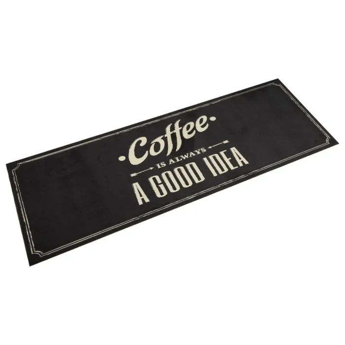vidaXL Alfombra de cocina lavable terciopelo texto café 60×180 cm