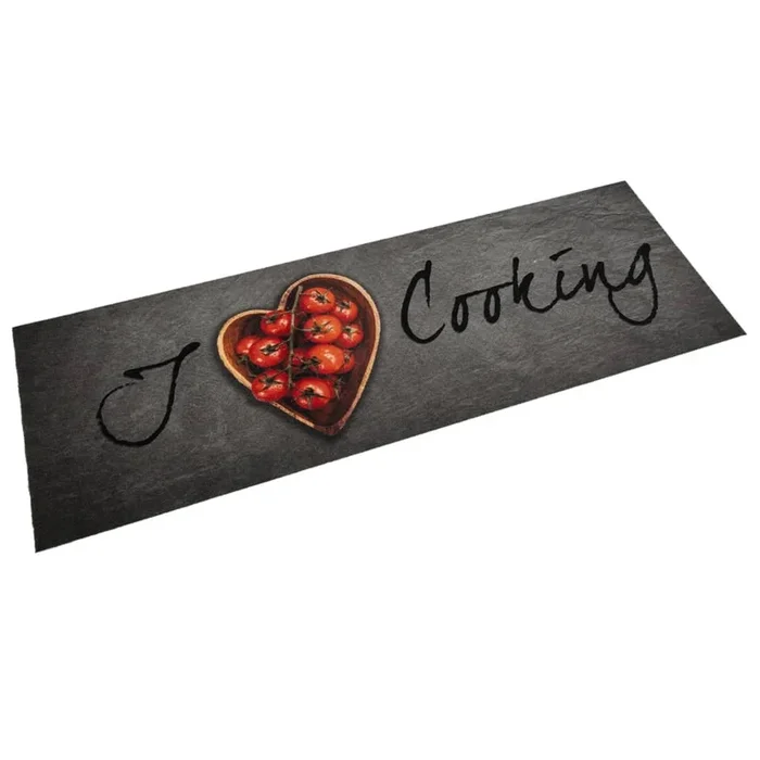 vidaXL Alfombra de cocina lavable terciopelo texto Cooking 60×180 cm