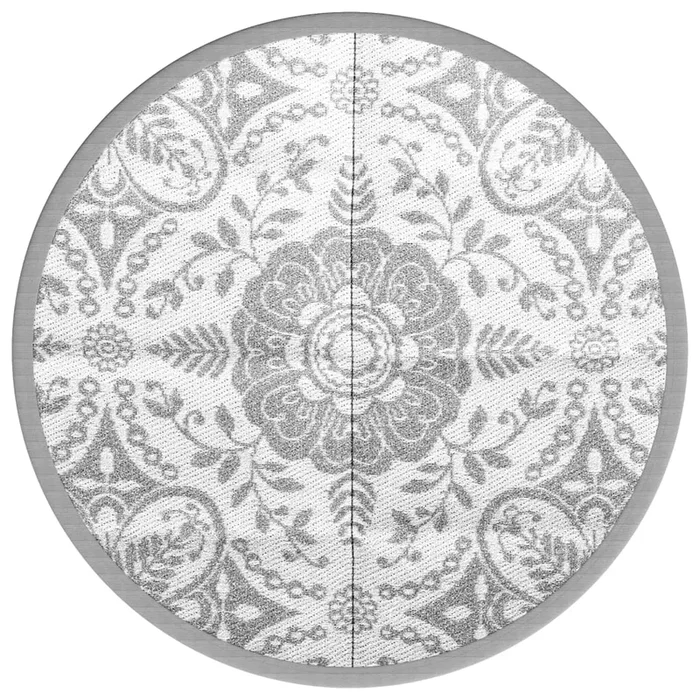 vidaXL Alfombra de exterior ARAKIL gris claro Ø120 cm PP