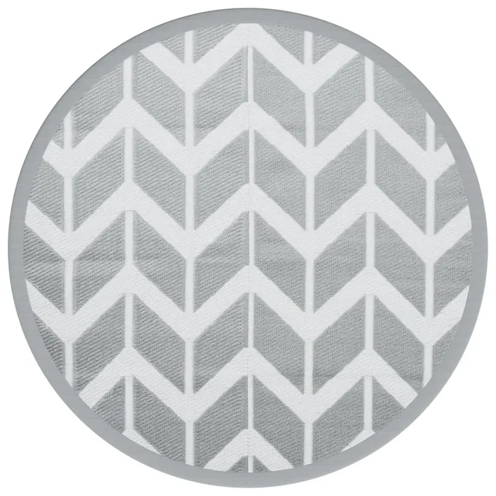 vidaXL Alfombra de exterior ARAKIL gris Ø160 cm PP (5)